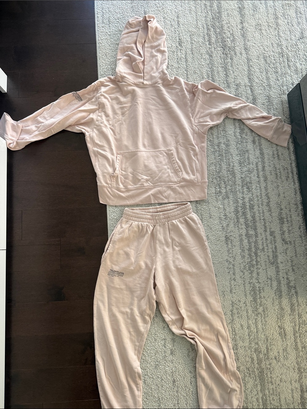 TALENTLESS Pale Pink Kids Hoodie & Jogger Set